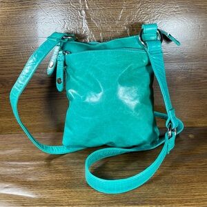 Hobo The Original International Leather Teal Women’s Crossbody Bag Purse